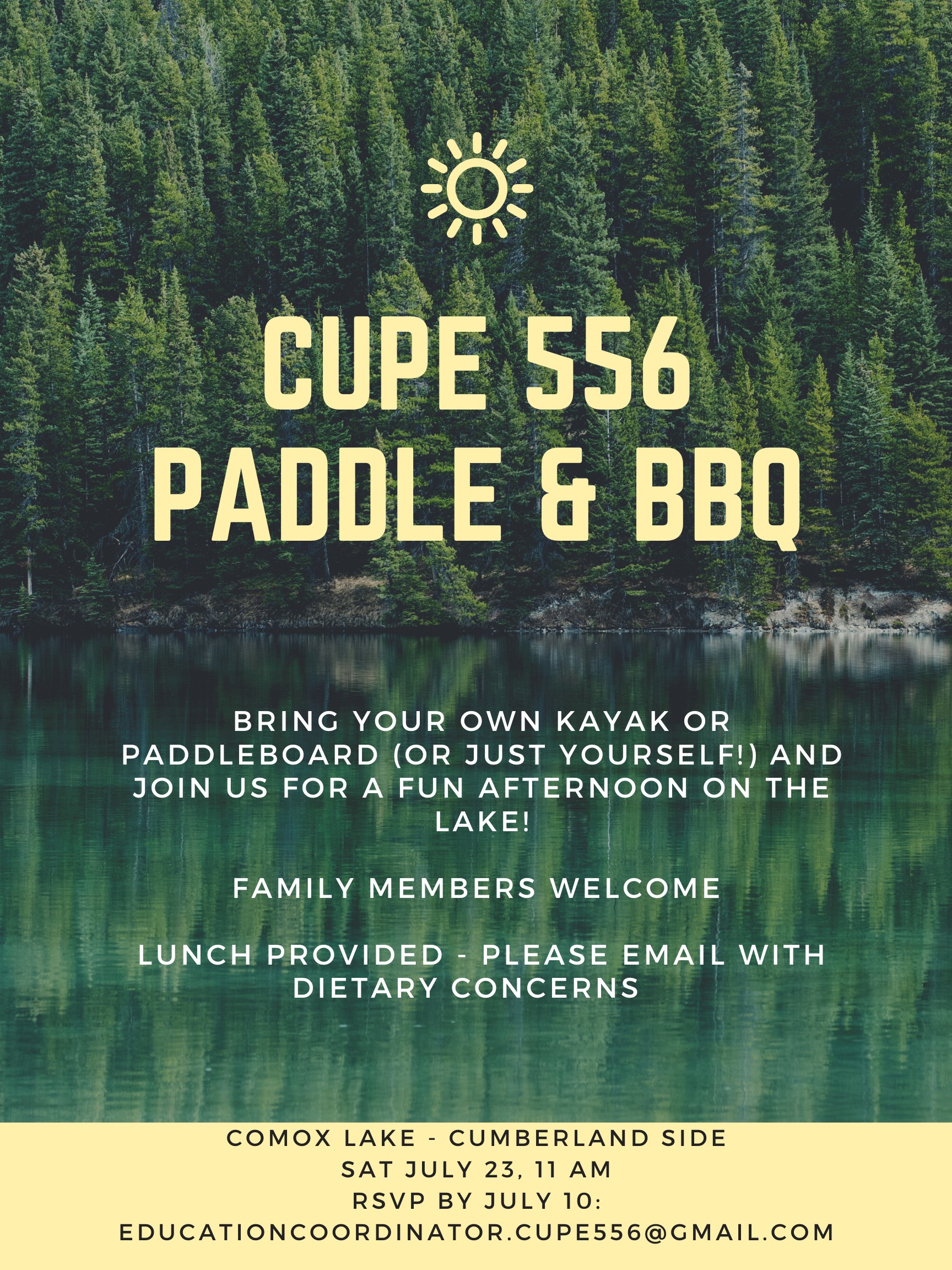 Member Event: Paddle and BBQ @ Comox Lake, Cumberland